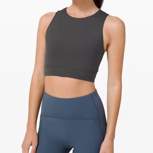 Lululemon Hotty Hot Cropped Mesh Tank Top Grey